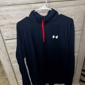 Under Armour Navy Pullover with Red Zip
